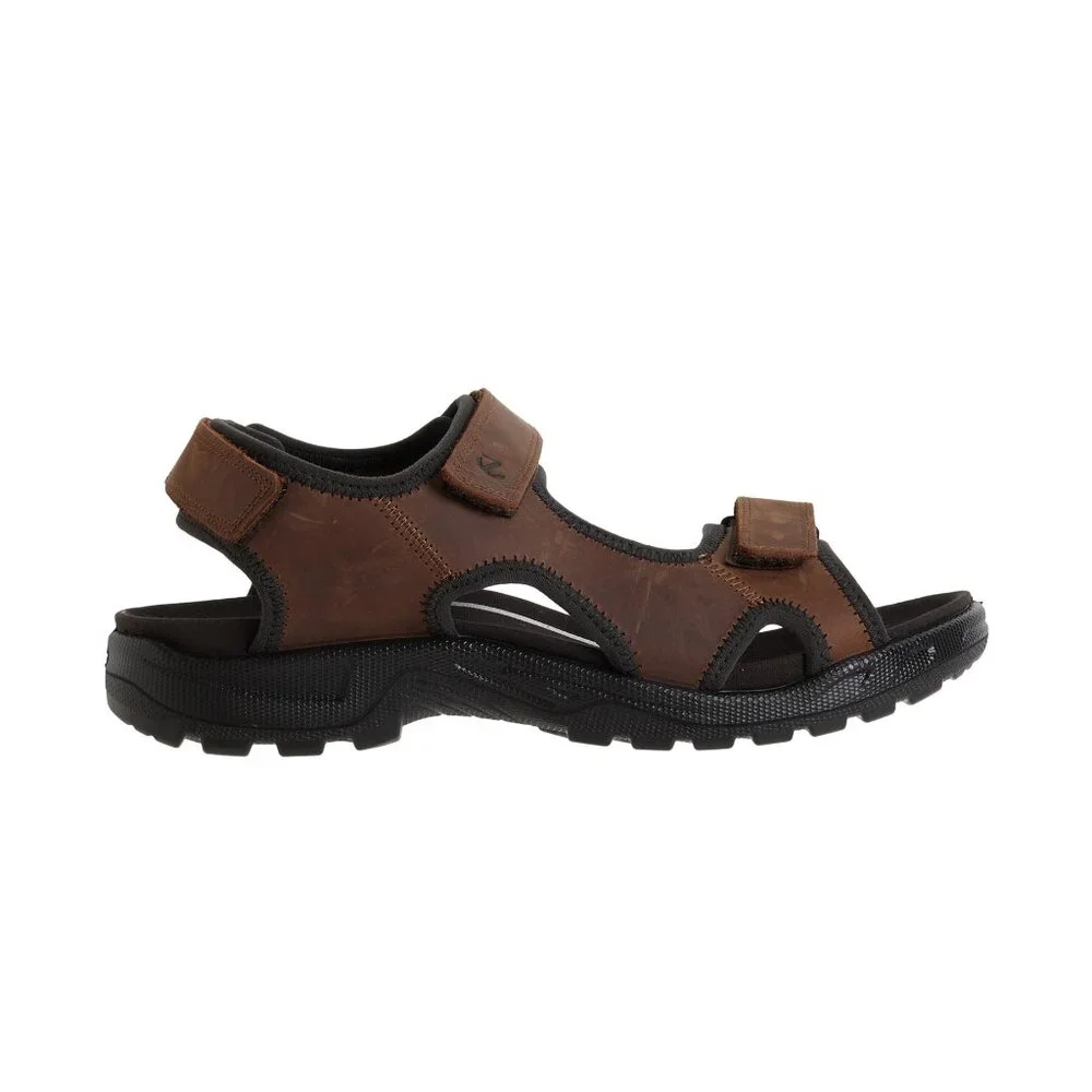 Ecco Men's Onroads Sandal 3 Leather Quick Fasten Straps Fluidform Cocoa Brown